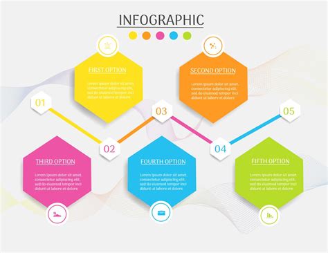 Modèle de conception Business 5 élément graphique élément infographie avec date de lieu pour les ...