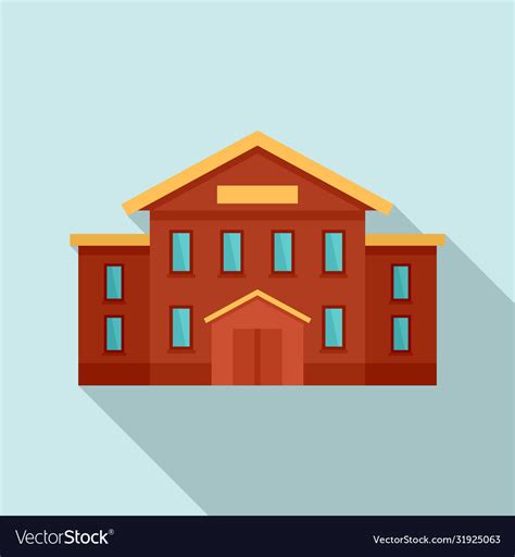 City university icon flat style Royalty Free Vector Image