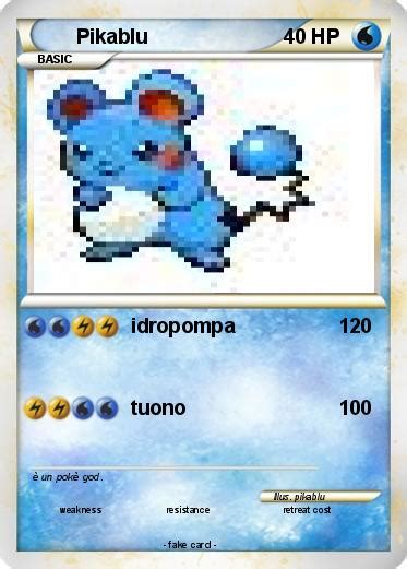 Pokémon Pikablu 9 9 - idropompa - My Pokemon Card