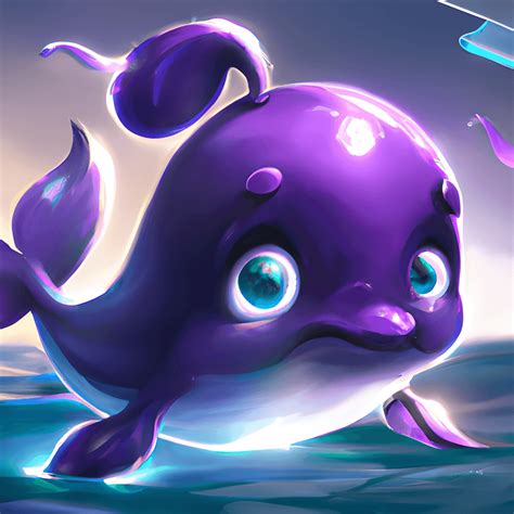 Cute and Adorable Purple Baby Whale Cartoon Character · Creative Fabrica