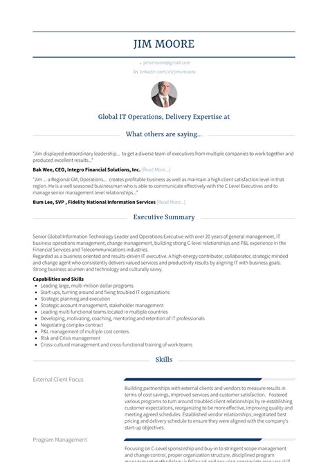 Executive Vice President Resume Samples and Templates | VisualCV