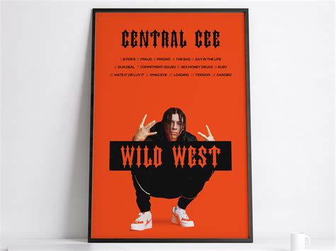 Central Cee WILD WEST, Twenty Three, Print POSTER, Album Tracklist ...