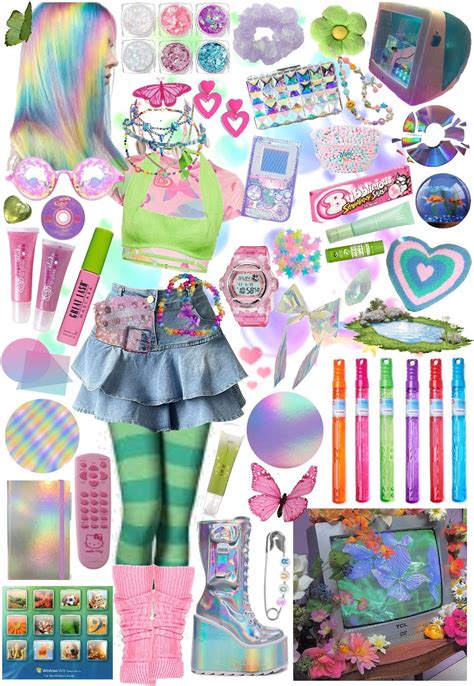 Frutiger aero outfit #3 | Funky outfits, Pixie aesthetic, Harajuku decora