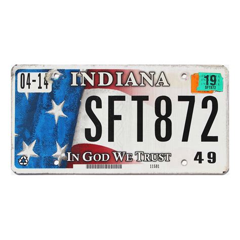 2019 Indiana In God We Trust #SFT872 | Old Indiana Plates