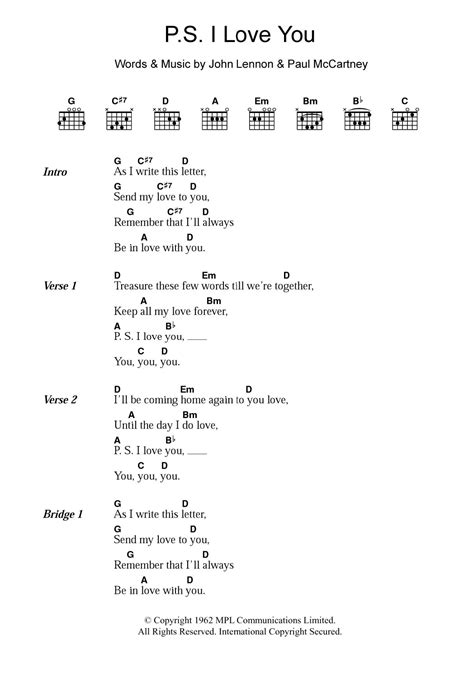 P.S. I Love You by The Beatles - Guitar Chords/Lyrics - Guitar Instructor