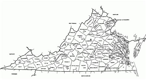 Virginia Map Counties Borders | Virginia Map