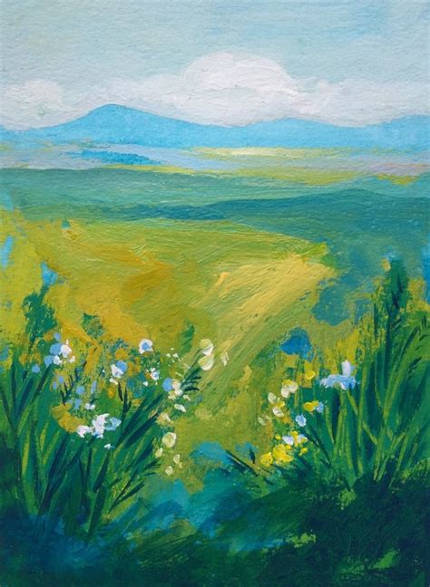 Wildflower painting of mountain meadow. You could add more colors of flowers. | Wildflower ...