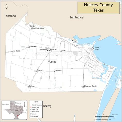 Nueces County Map, Texas - Where is Located, Cities, Population ...