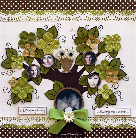 Layout: Owl-Ways | Family tree album, Scrapbook gift, Scrapbook inspirations