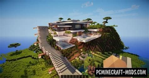 Mountain modern house Map For Minecraft 1.20.4, 1.20.2 | PC Java Mods