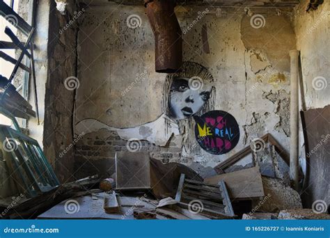 Graffiti T an Old Abandoned Factory Editorial Photography - Image of ...