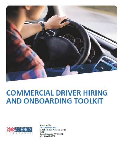 Commercial Driver Hiring and Onboarding Toolkit - SCS Agency Insurance