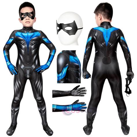 Kids Suit Titans season 2 Nightwing Jumpsuit Cosplay Costume in 2021 ...