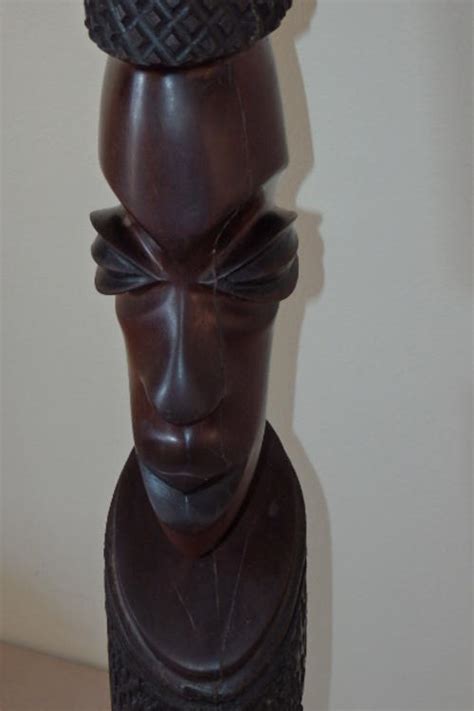 Wood - AN EXQUISITE TALL AND SLENDER "AFRICAN BLACKWOOD" TRIBAL CARVING ...