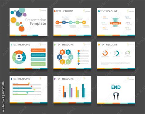 colorful infographic business presentation template set.powerpoint ...