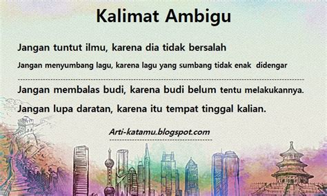 Contoh Kalimat Ambigu Dalam Bahasa Inggris – cabai