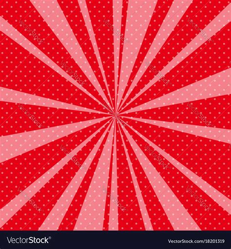 Red pop art retro background with sunbeams Vector Image