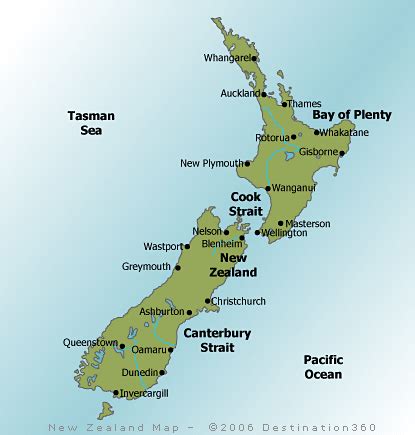 Map of New Zealand | Map of new zealand, New zealand, Invercargill