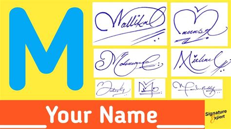 Best signature style for letter m