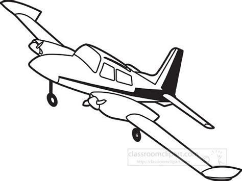 Aircraft Outline Clipart-black white outline twin engine airplane clipart 015