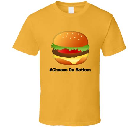 Google Cheeseburger Hamburger Emoji Cheese On Bottom Parody T-shirt