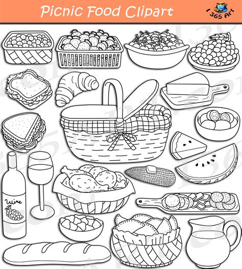 Picnic Food Clipart Set Download - Clipart 4 School