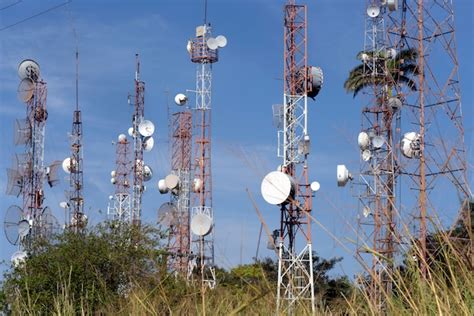 Premium Photo | Radio towers with broadcast antennas