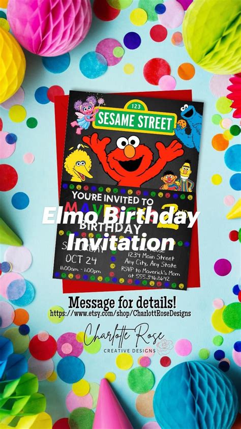 Elmo birthday invitation – Artofit