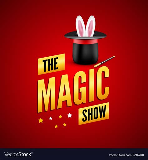 Magic poster design template magician logo Vector Image