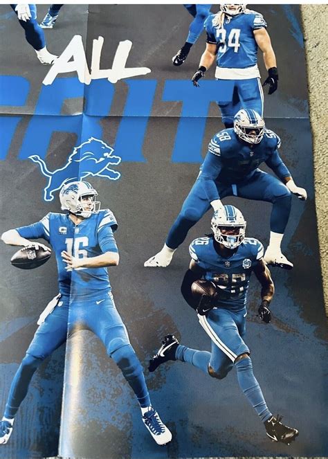 Detroit Lions All Grit Poster Lions vs. Rams NFC Wild Card Game Program ...