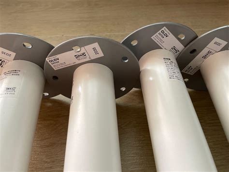 Adjustable Table Legs (IKEA OLOV) - White, Furniture & Home Living ...