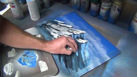 Spray Paint On Canvas - Spray Paint Mountain Tutorial | George Morris