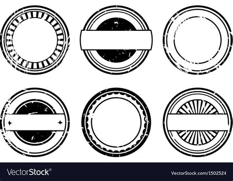 Set of blank black rubber stamps Royalty Free Vector Image