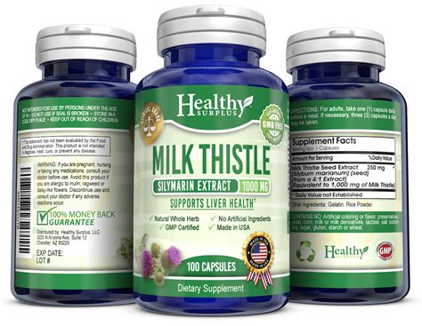 Milk Thistle - 1000 mg - 100 capsules - Healthy Surplus