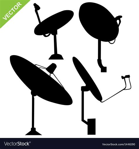 Satellite dish silhouette Royalty Free Vector Image