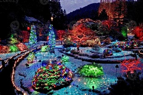 Christmas Lights at Butchart Gardens 3169018 Stock Photo at Vecteezy