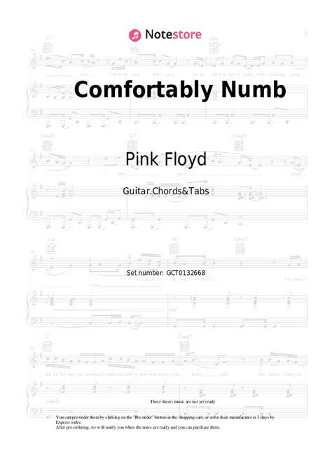 Comfortably Numb chords and tabs Pink Floyd in Note-Store.com | Guitar.Chords&Tabs SKU GCT0132668