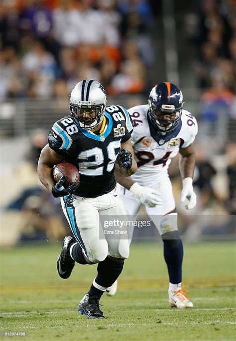 Jonathan Stewart of the Carolina Panthers runs the ball against... News ...