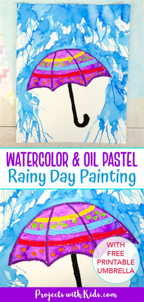 Awesome Watercolor Rainy Day Painting for Kids to Make - Projects with Kids