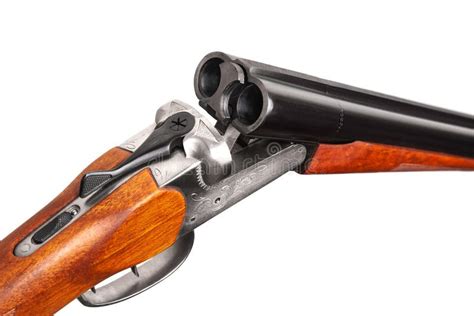 Close-up of an Open Classic Double-barreled Hunting Shotgun. Weapons for Hunting and Sport ...