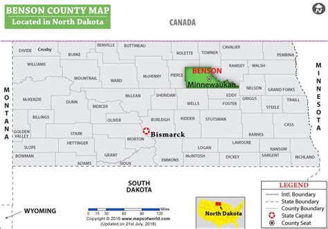 Benson County Map, North Dakota