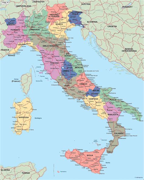 italy political map. Illustrator Vector Eps maps. Eps Illustrator Map ...