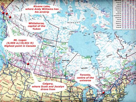 Canada Physical Map Of Mount Logan