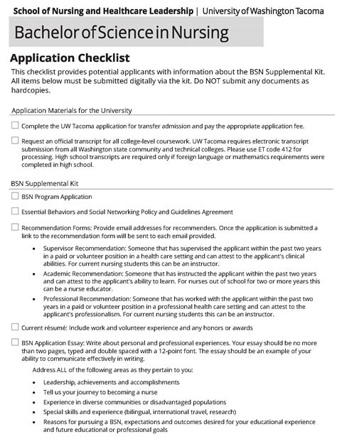 BSN Application | School of Nursing & Healthcare Leadership | University of Washington Tacoma