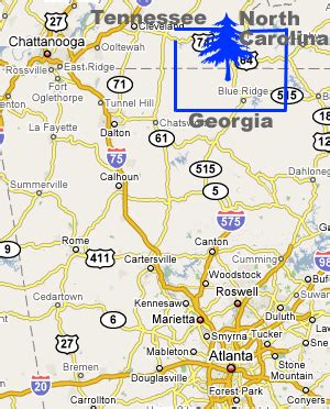 Map of Blue Ridge Mountains Georgia | Blue ridge mountains georgia ...