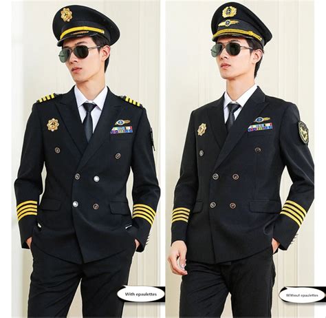 Classical Standard Airline Pilot Uniform For Men Aviation Uniform Suit - Buy High Quality Pilot ...