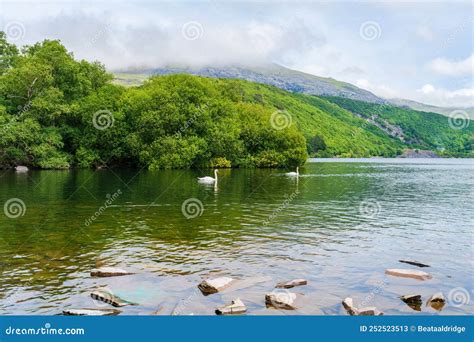 Llyn Padarn lake stock image. Image of lone, llanberis - 252523513