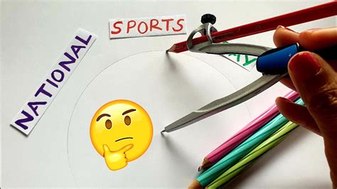 How to draw National sports day. Various games in one poster. Very easy to draw. Sports ...