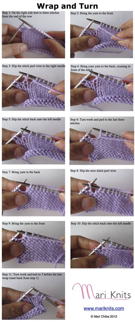 Mari Knits: Short Rows Tutorial Part 2: Wrap and Turn Short Rows