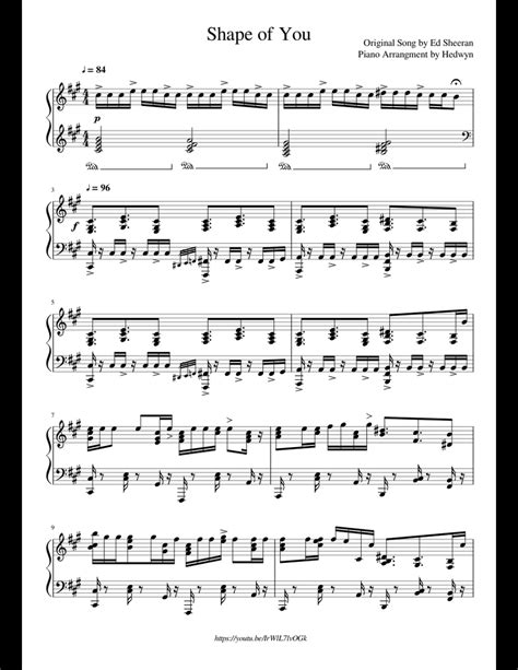 Shape of You sheet music for Piano download free in PDF or MIDI